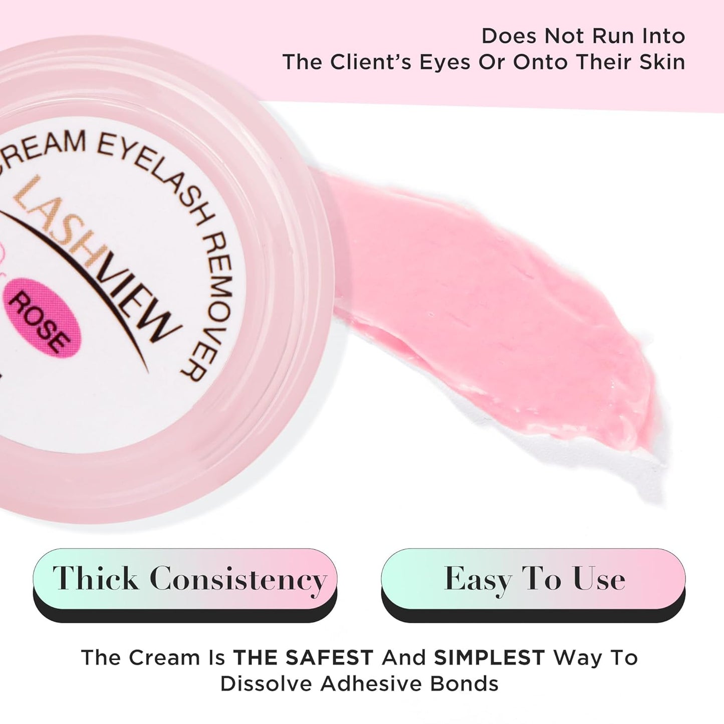 LASHVIEW Eyelash Extension Remover Cream, Light Rose Flavor Cream,Eyelash Adhesive Remover, Professional Eyelash Extensions Remover for Salon,5g