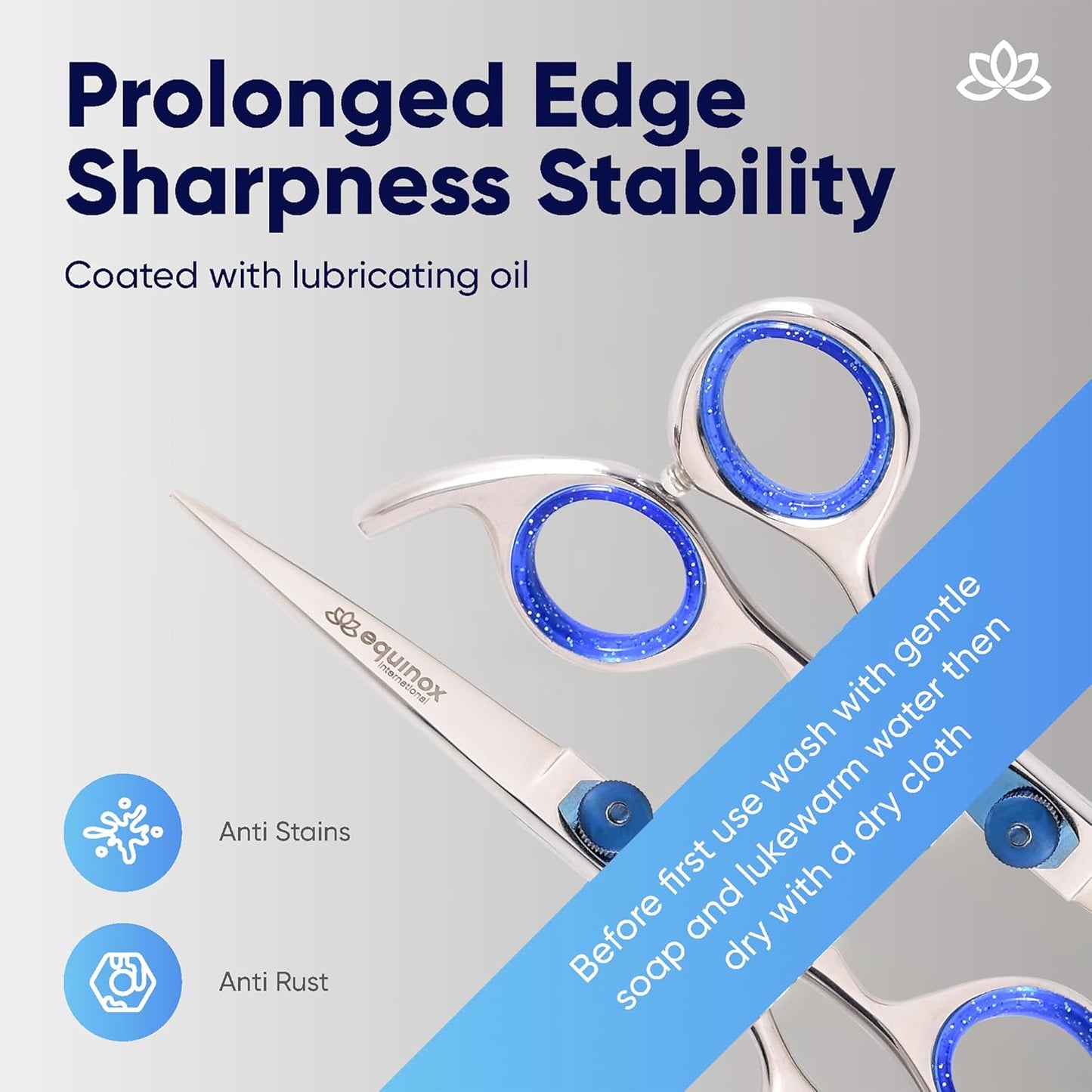 Equinox Razor Edge Series Professional Hair Scissors - 6.5” Premium Japanese Stainless Steel Hair Cutting Scissors, Hair Shears, Hair Razors for Hair Cutting, Barber Accessories & Hair Salon Supplies