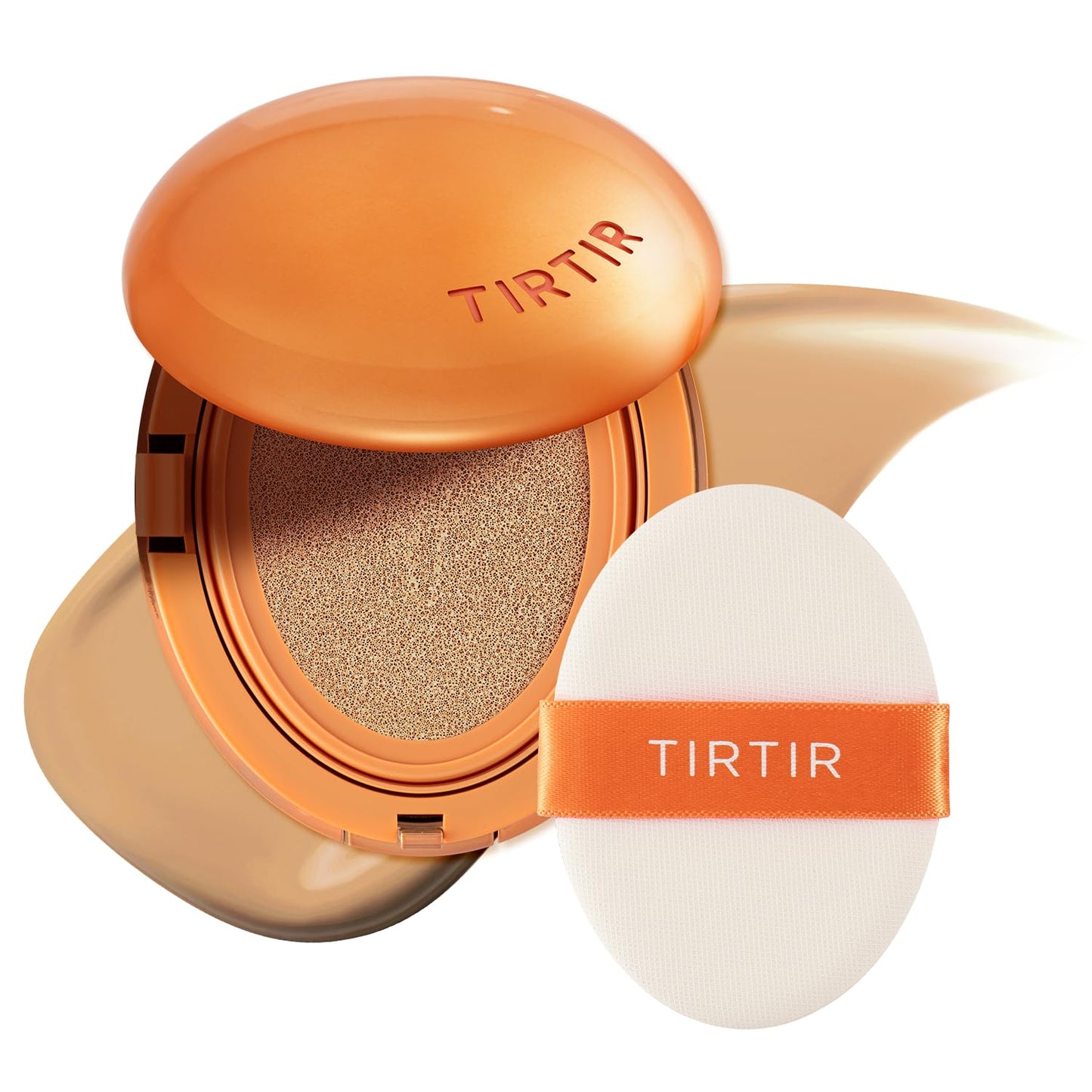 TIRTIR Mask Fit Ai Filter Cushion Foundation | AI-Like Semi-Matte Finish - Up to 72-Hour Medium to Full Coverage Korean BB Cushion Make up Beauty, #27N Camel, 0.63 Fl Oz