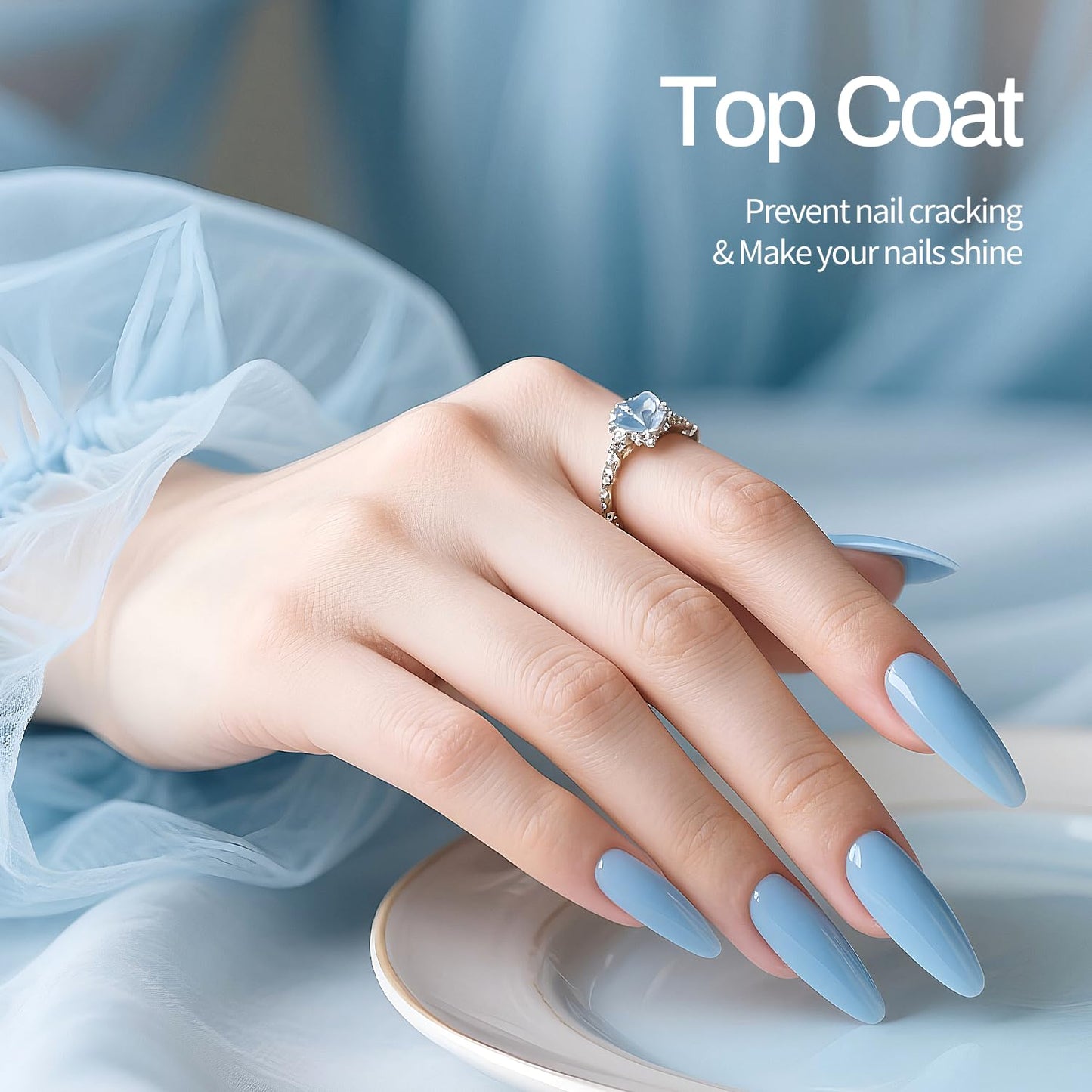 JODSONE 3Pcs 16.5ml Top Coat and Base Coat Set with Nail Primer No Wipe Top Coat Base Need U V Lamp Cured Nail Primer for Helping Nail Polish Adhere Better to Natural Nail