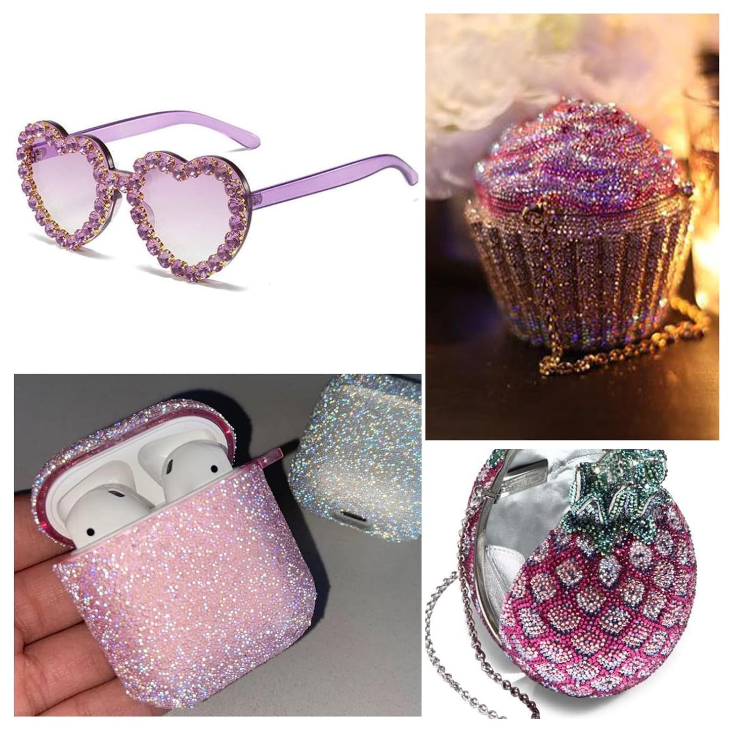 288Pcs Pink AB Crystal Rhinestones,Glass Flatback Rhinestones Gemstones for Nail Face Makeup Art Crafts Clothes Decoration -(SS30,6.5mm,Pink AB)