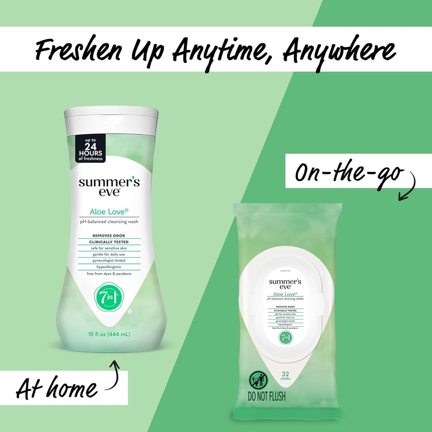 Summer's Eve Aloe Love All-Over Daily Feminine Wash, Gentle pH-Balanced Body Wash for Women Removes Vaginal Odor, 15 Fl Oz, Pack of 3