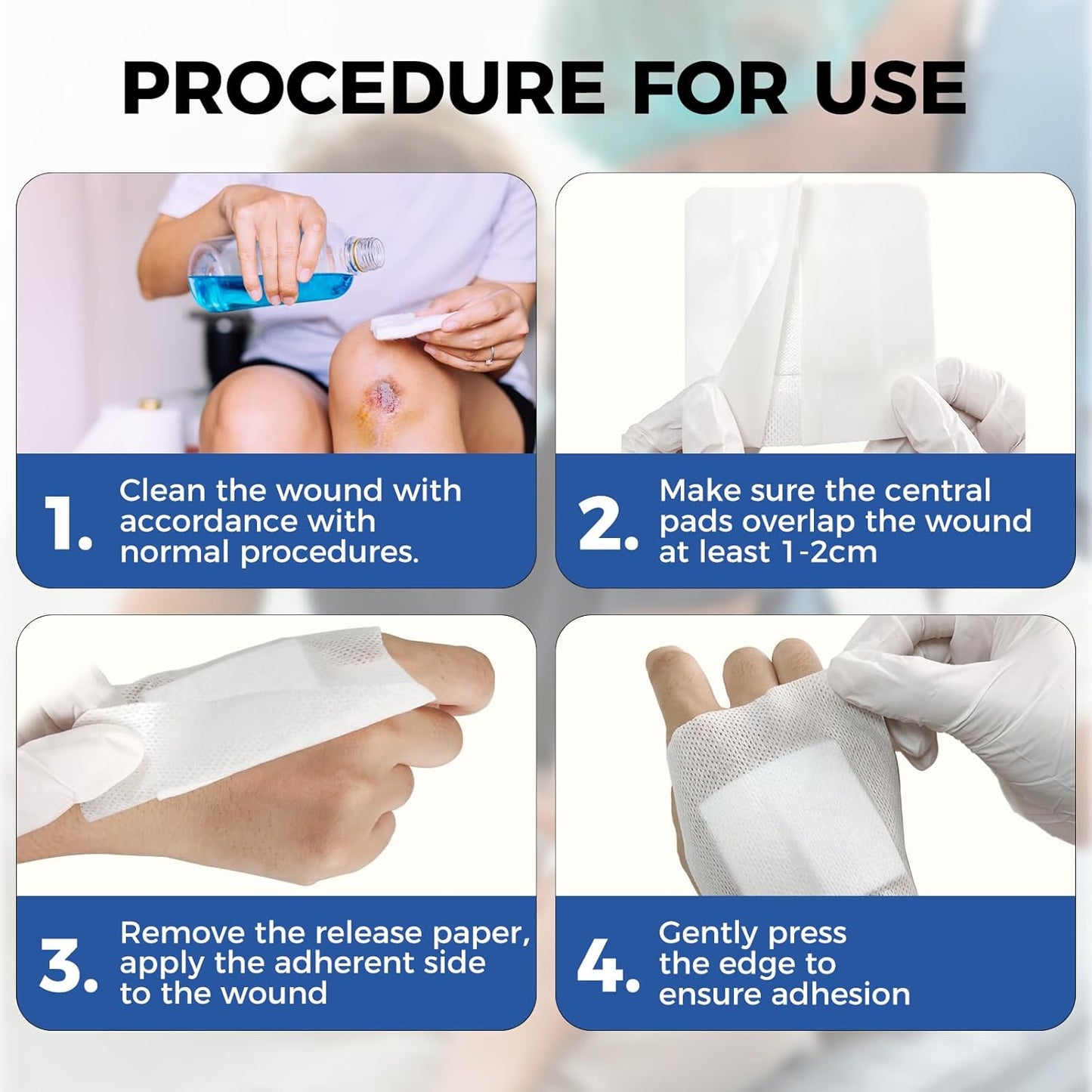 Island Dressing Bordered Gauze 2"x2", 30 Individually Packed Non-Stick Pad in Center with Adhesive Border,Soft Absorbent Medical Grade Dressing Gauze Pad for Wound Care and First Aid