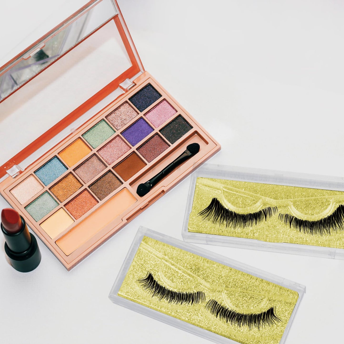 Rocutus Empty Lash Boxes for False Eyelashes - 30 Pack Lash Cases, Customizable Eyelash Packaging, Bulk Lash Storage Containers, Lash Box Packaging, Premium Display & Protection (Yellow)