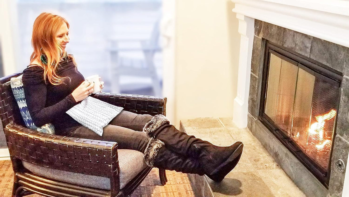 Heating Pad Corn Filled. Natural Heat Therapy for Lower Back, Neck, Shoulders, Cramps. Pain and Stress Relief Heated Wrap. (Pearl)