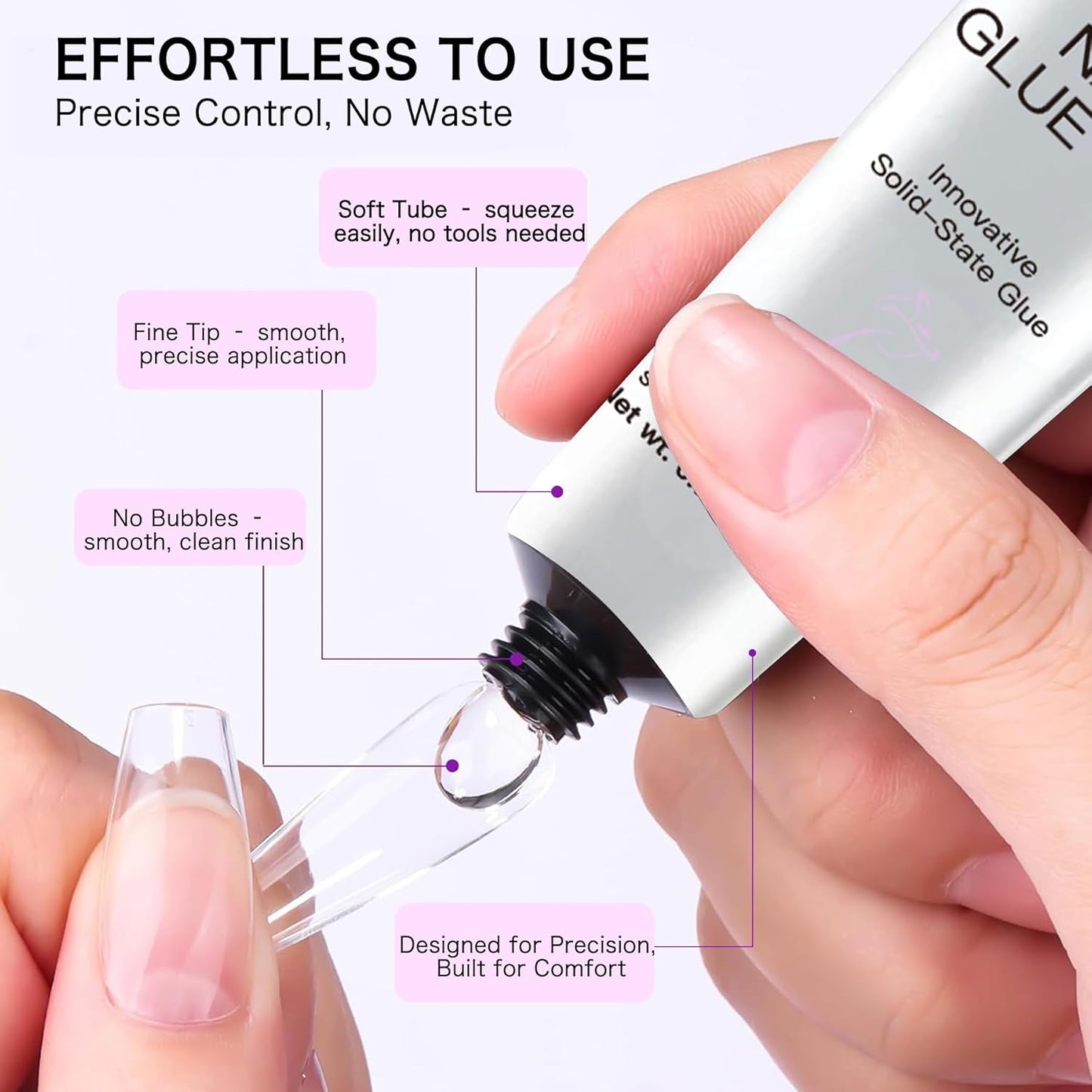 Solid Gel Nail Tips: Semi Solid Soft Nail Glue for Press Super Strong Fake Nail Glue Acrylic Nails Polygel - 20g Clear Nail for Art Salon Long Lasting Builder UV Lamp Curing Needed