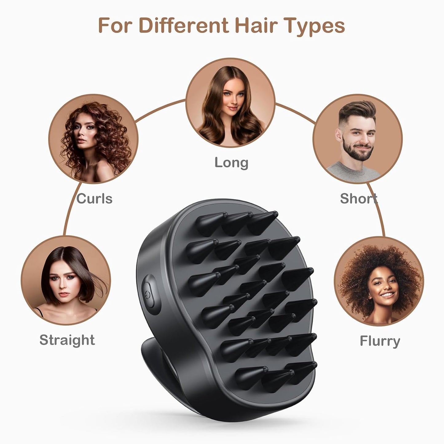 Electric Scalp Massager Hair Growth Brush with Soft Silicone Bristles,Head Scalp Massager for Relax,3-Level Vibration,IPX6 Waterproof for Hair Growth & Dandruff Removal Mothers Day Gifts(Black)