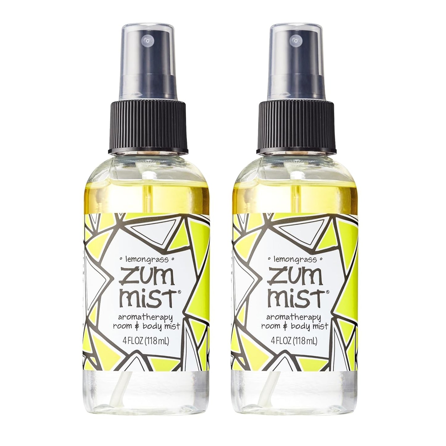 Indigo Wild Zum Mist Room & Body Spray - Aromatherapy Essential Oil Spray - Natural Body Mist & Room Spray - Lemongrass Scent - 4 fl oz (2 Pack)