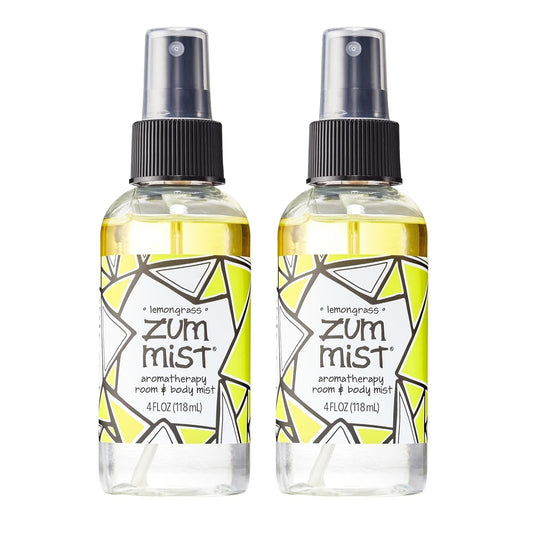 Indigo Wild Zum Mist Room & Body Spray - Aromatherapy Essential Oil Spray - Natural Body Mist & Room Spray - Lemongrass Scent - 4 fl oz (2 Pack)