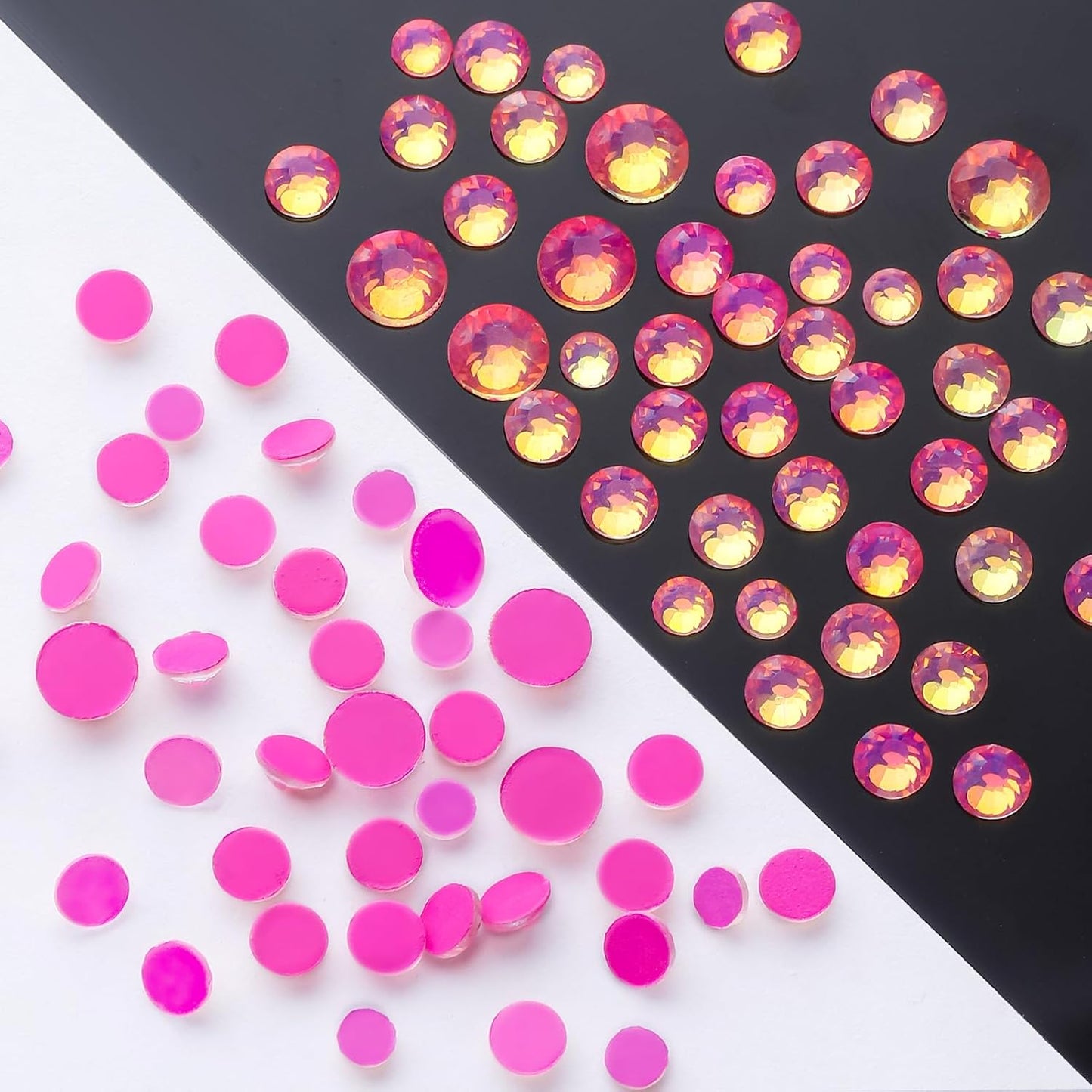 F Rose Flatback Rhinestones, Glass Rhinestones for Nail Art and Craft, Glue Fix, Loose Crystal Gemstones(F Rose, SS12, 1440pcs, 2.9-3.0mm)