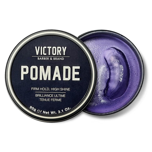 Victory Barber & Brand Pomade for Men, 3.1 Ounce, Water Based Pomade for Men, High Shine Hair Wax for Men, Strong Hold Pomade, Made in USA