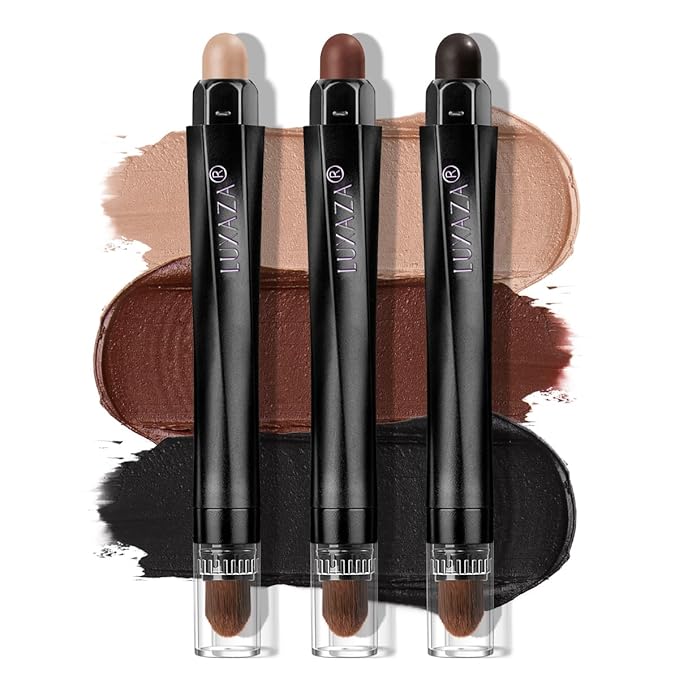 Classic 3PCS Neutral Eyeshadow Stick Makeup Set, Matte Cream Eye Shadow Eyeliner Brightener Pencil Crayon - I2