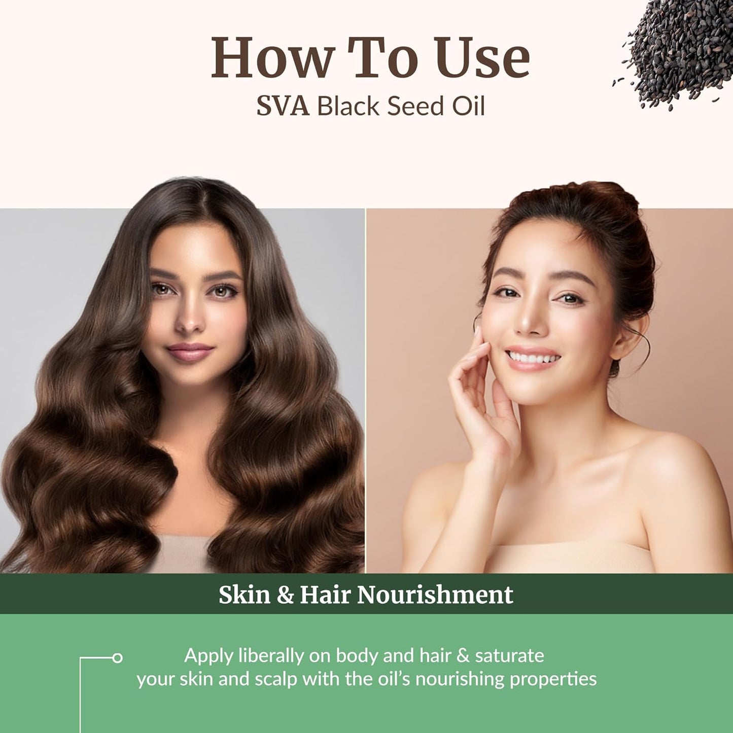 SVA Black Seed Oil - 16 Fl Oz – 100% Natural Cold Pressed Black Seed Oil - for Face, Skin Care, Hair Care, Scalp Massage & Body Massage – Carrier Oil