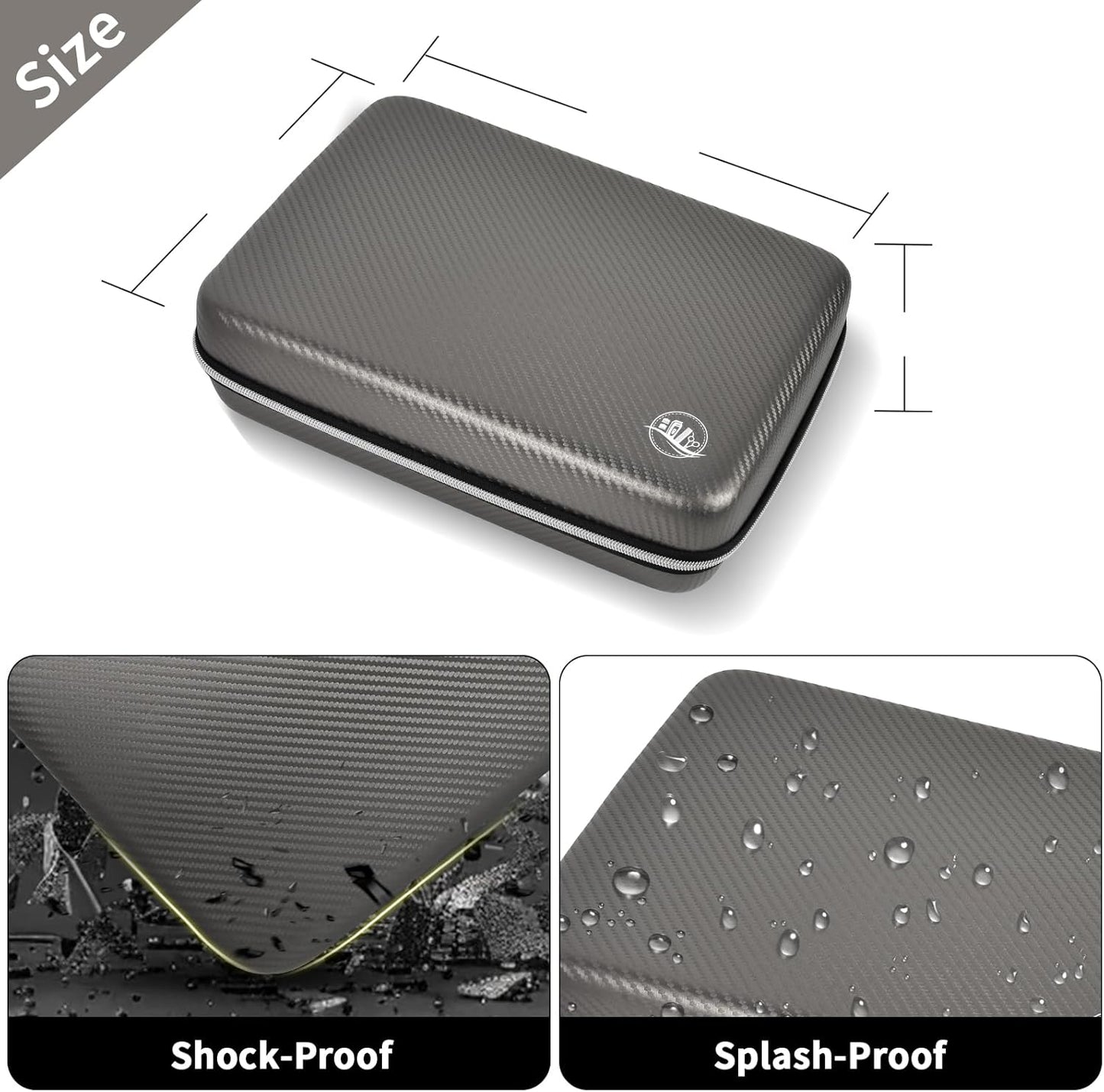 Boobowl Hard Travel Case for Hair Clippers, Hair Cutting Barber Supplies Organizer Bag, Trimmer Storage Holder for Ufree/for Wahl Men Razor Guard Grooming Kits -Box Only (Dark Grey)