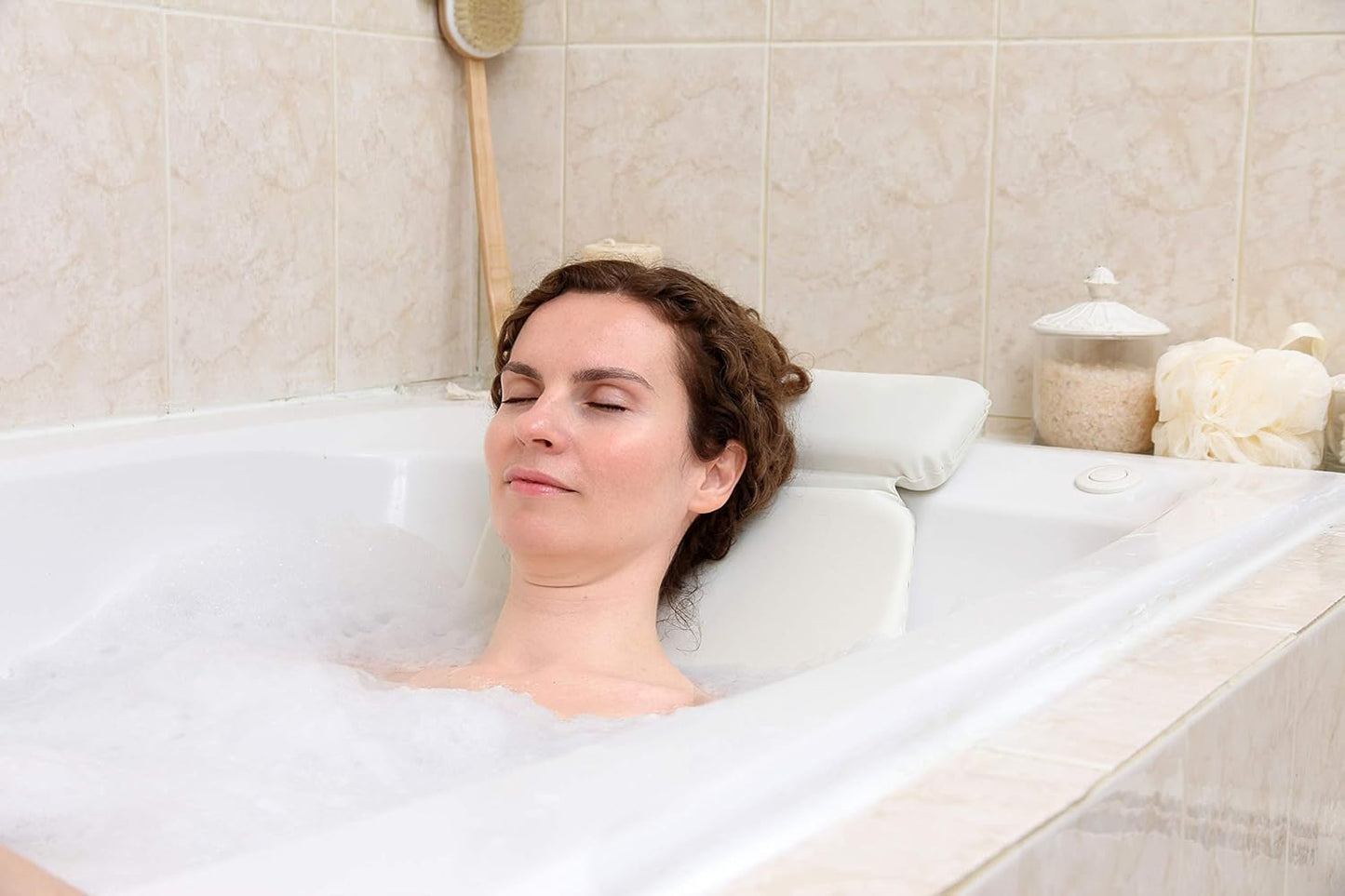 Epica Bathtub Pillow | Luxury Bath Accessories for Women & Men, Bath Decor | Non-Slip Waterproof Cushion with Strong Suction Cups, Headrest Pillow, Hot Tub Pillow, Spa Bath Cushion, Rectangle