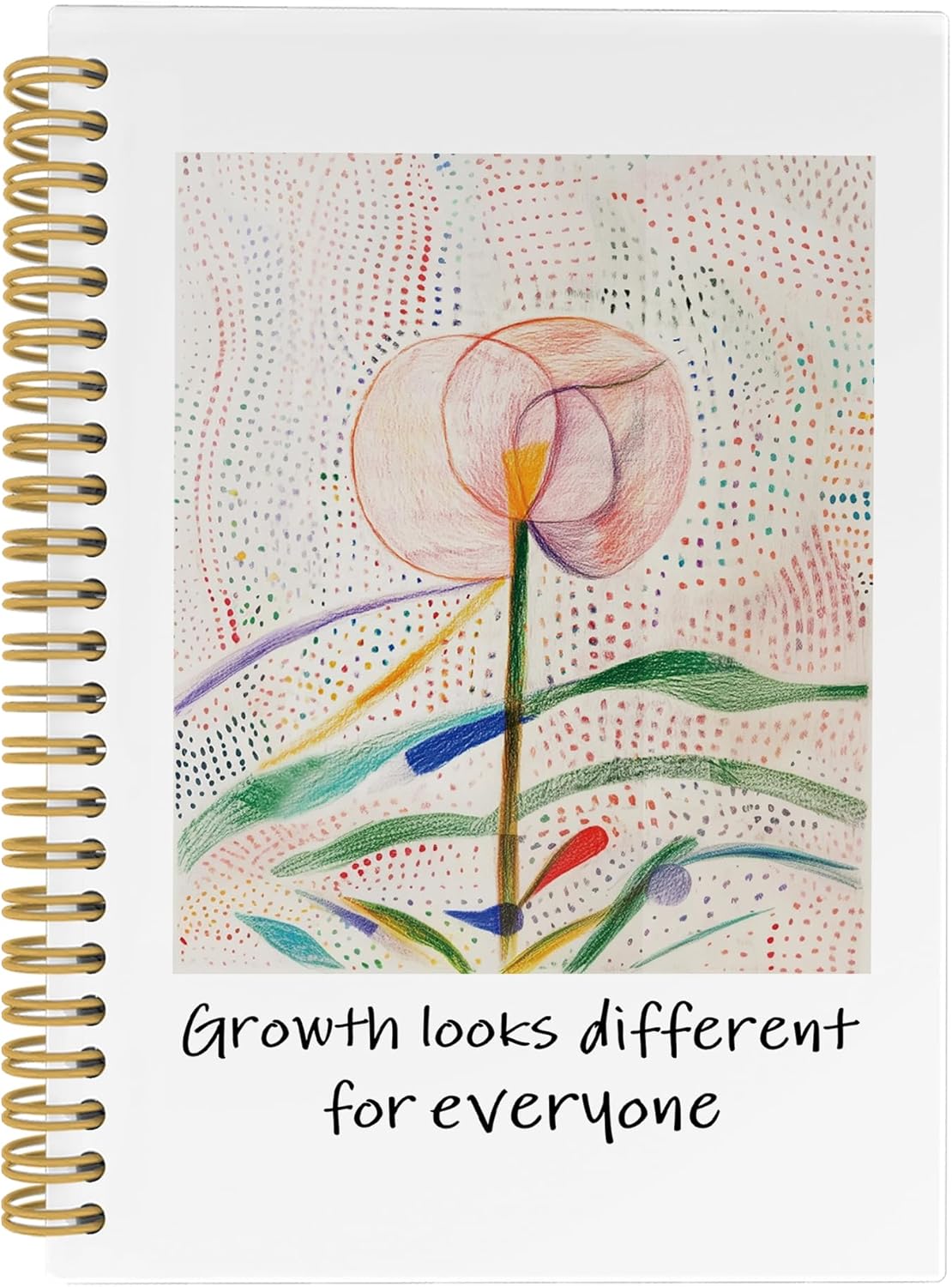 Mental Health Motivational Journal Notebook, Inspirational School Office Supplies for Students Coworker, Growth Looks Different for Everyone Hardcover Spiral Notebook 5.5x8.3 Inch