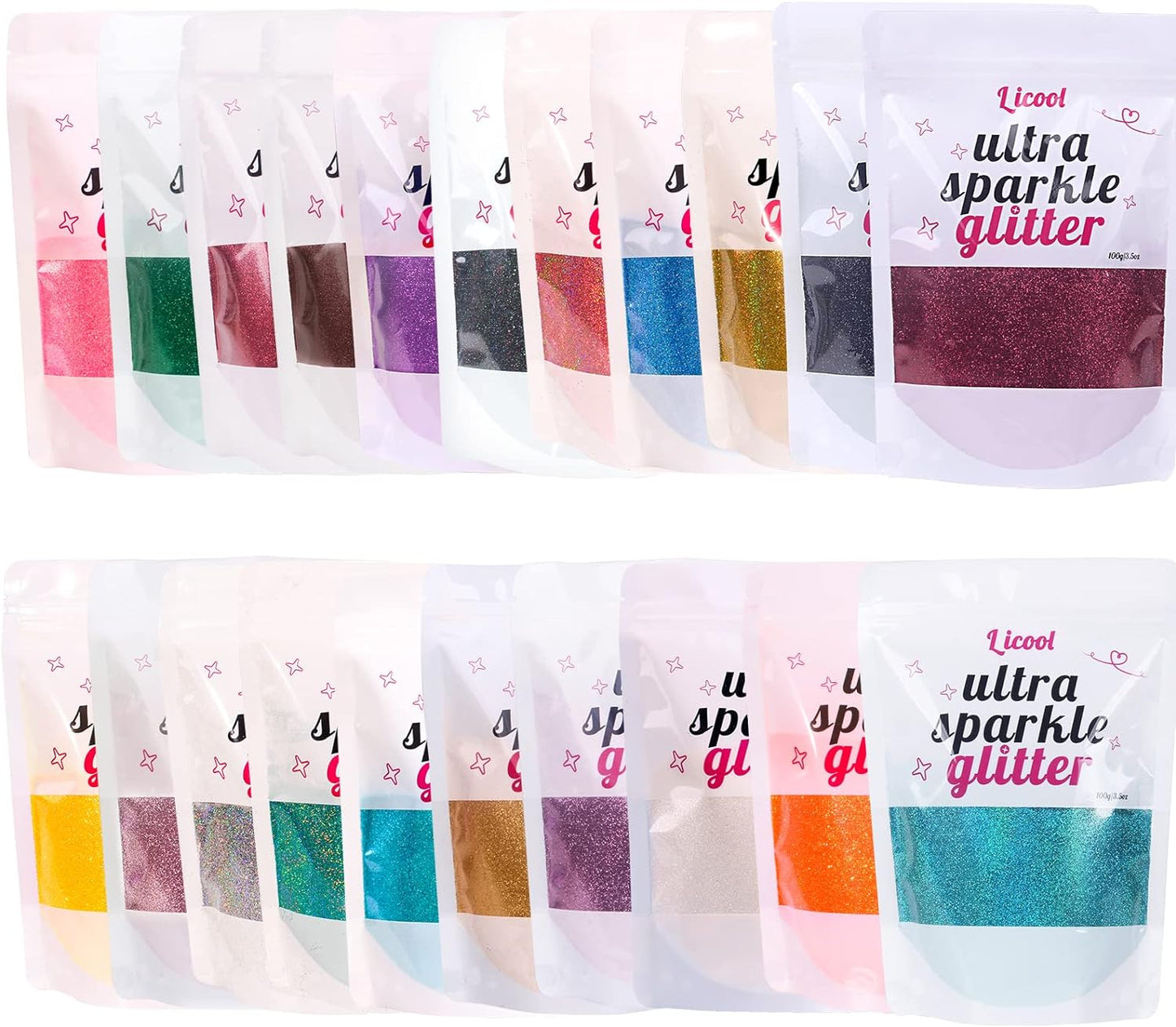 Fine Glitter for Nail Art, 100g/3.5oz Extra Fine Glitter Powder Packs for Epoxy Resin Art, Craft Glitter for Tumblers Candle Slime Making, Festival Body Face Eyeshadow Nail Glitter (Black)