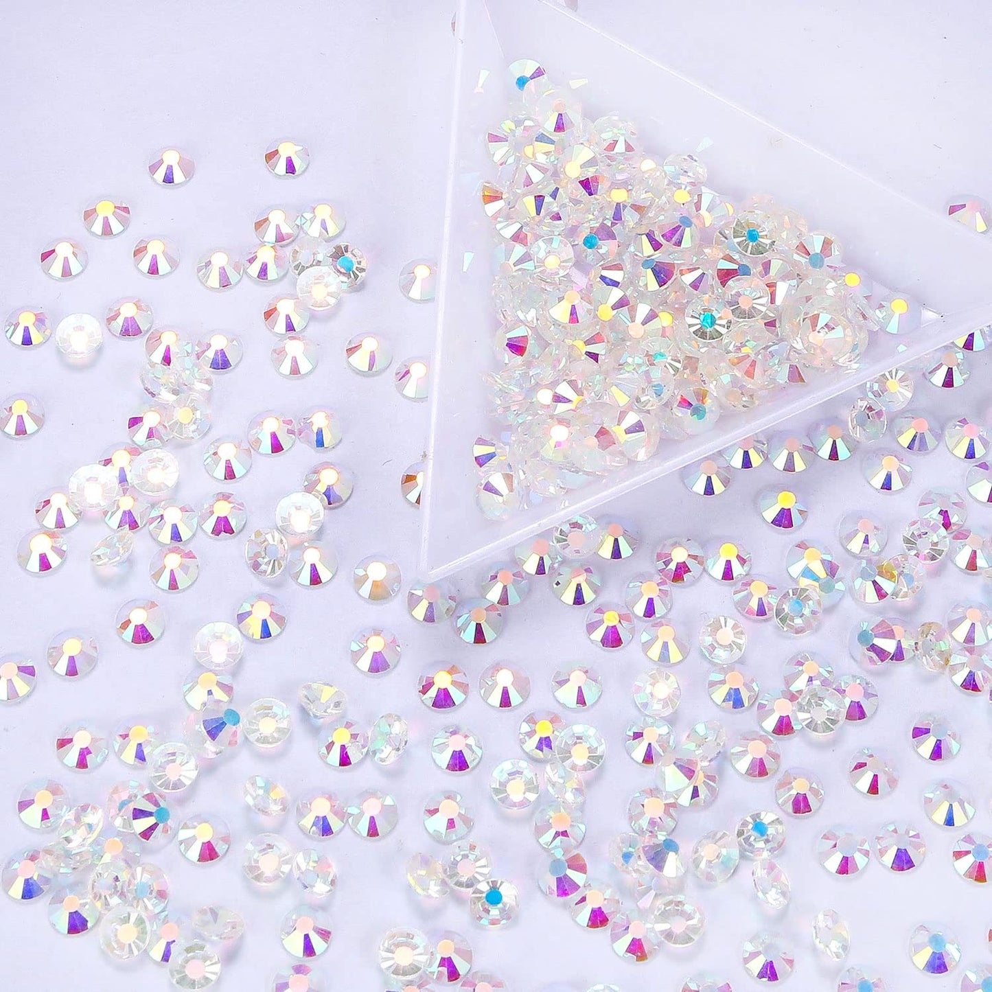 1440Pcs Transparent AB Crystal Rhinestones,Glass Flatback Rhinestones Gemstones for Nail Face Makeup Art Crafts Clothes Decoration -(SS16,4.0mm,Transparent AB)