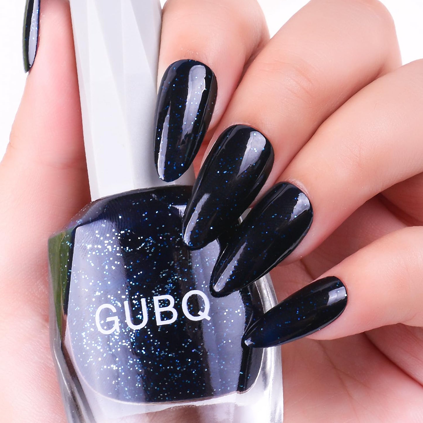 Major Dijit Quick Dry Nail Polish 12ml/0.41fl oz Glitter Midnight Blue Regular Nail Lacquer Fast Drying & Long Lasting Nail Polish Nail Art Effect for Nail Salon