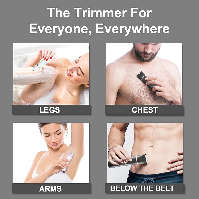 AREYZIN Body Hair Trimmer Men Painless Body Groomer & Ball Trimmer Men,3 in 1 Pubic Hair Trimmer,USB Recharge Dock,Replaceable Ceramic Blade Heads,IPX7,Mens Grooming Kits,Black