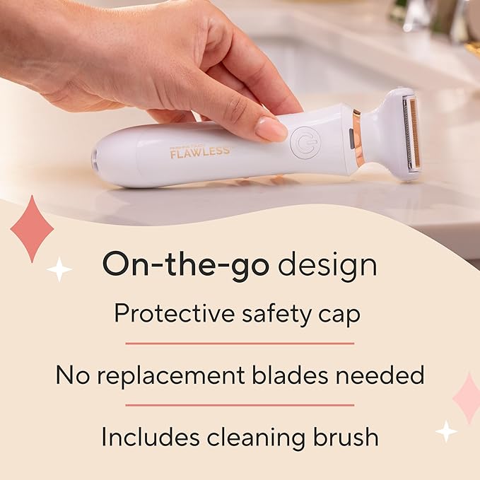 Finishing Touch Flawless Underarm Hair Removal Electric Razor Device, Designed to Shave and Contour Womens Sensitive Underarm Area, Cordless Groomer, Painless for All Skin Types