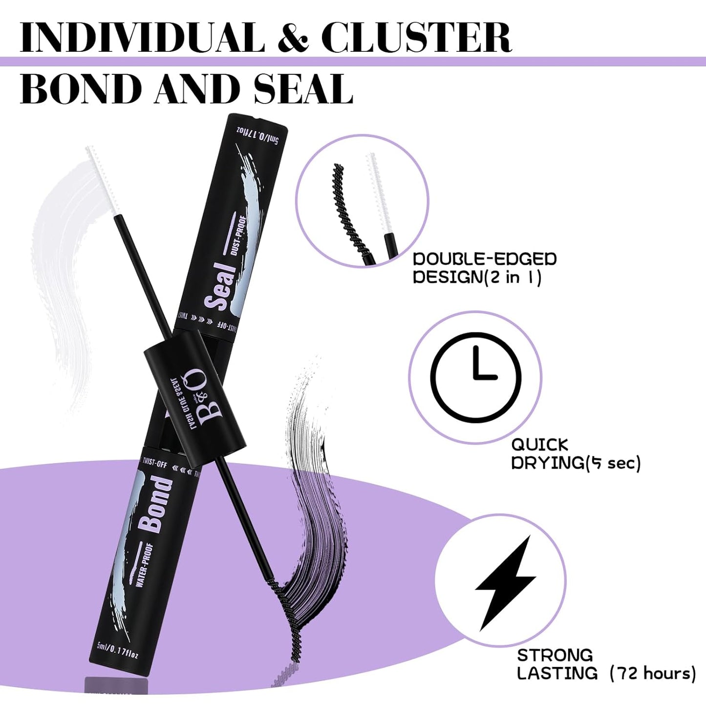 B&Q Lash Clusters Kit 280PCS Eyelash Clusters Kit,40D 50D C 9-16MIX Individual Lash Comfortable Eyelash Extension Set, Classic Look with Bond and Seal Waterproof, Remover DIY at Home(Set,40D+50D)