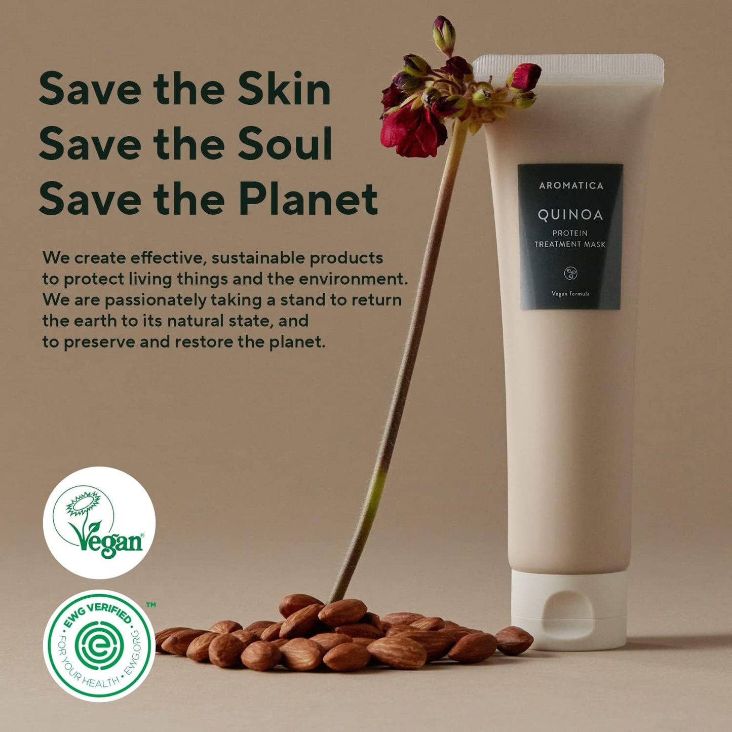 AROMATICA Quinoa Protein Hair Treatment, Silicone-free, Sulfate-free/Nourishes, Moisturizes, and Adds Shine (5.41oz / 160ml)