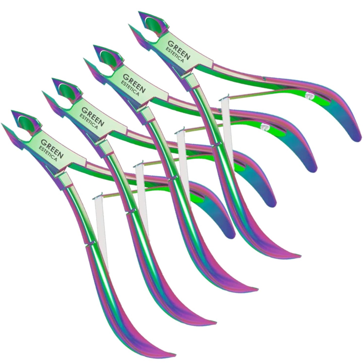 Professional Cuticle Trimmer Nail Cuticle Cutter Stainless Steel Cuticle Nippers with Sharp Blades of Cuticle Remover Clippers Manicure Tools Double Spring - Pedicure Nail Tools (Multi Color - 4 Pack)