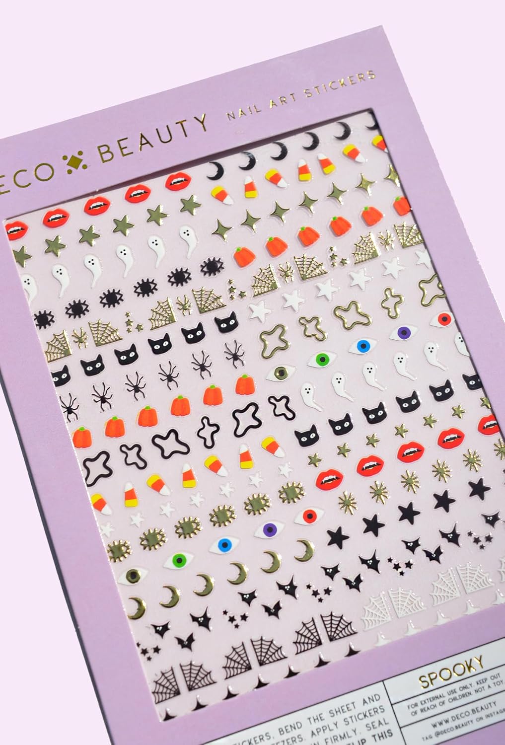 Spooky Nail Stickers - Lightweight & Easy-to-Apply Nail Art with Cute & Trendy Designs - Durable & Long-Lasting Nail Stickers for Women, Ideal for DIY Manicures