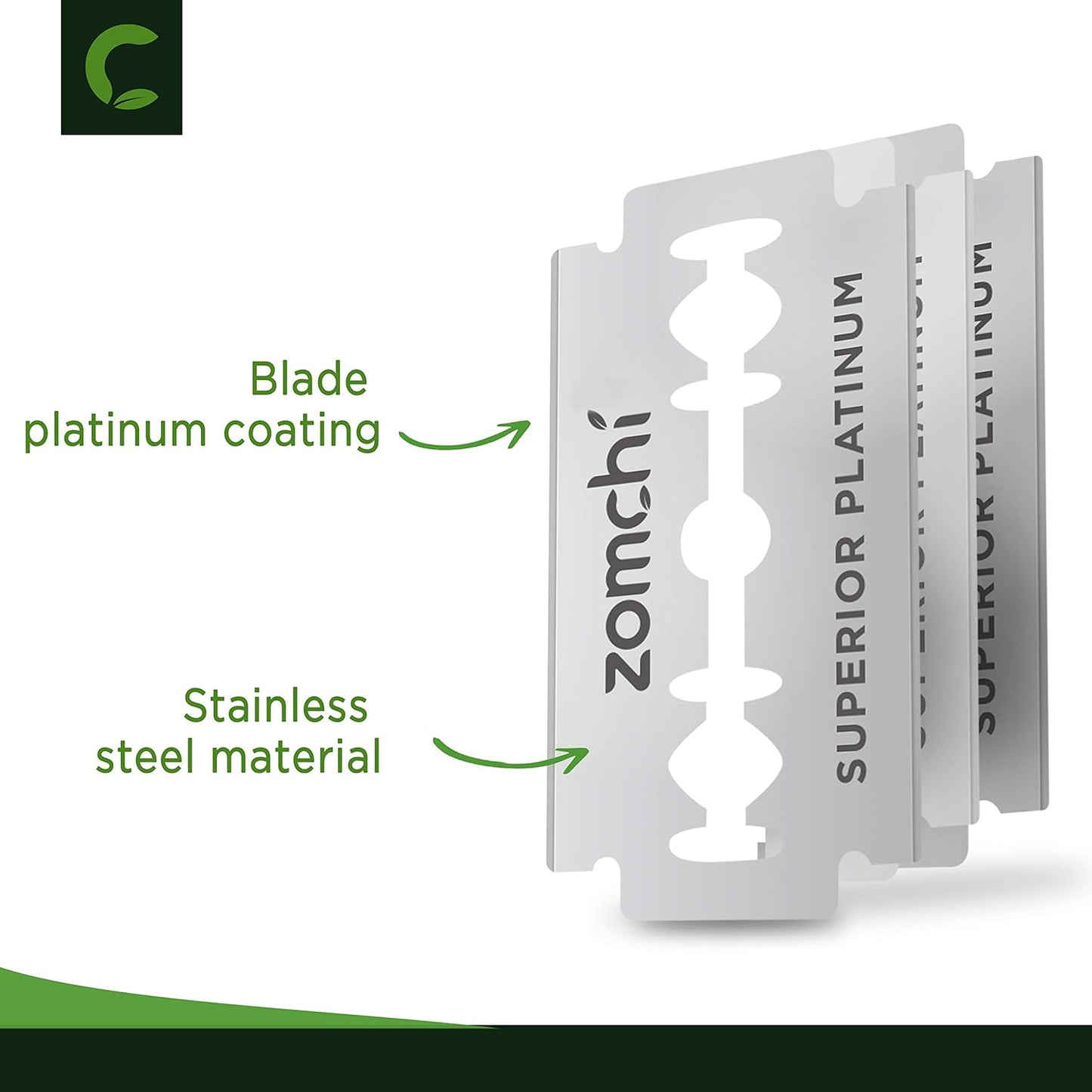 Double Edge Razor Blades, 50 Counts Safety Razor Blades for Shaving, Platinum Stainless Steel Shaving Blades for Men and Women, Fits All Standard Double Edge Razors