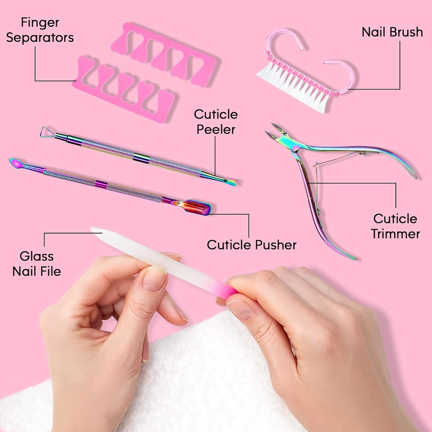 Cuticle Remover Kit - Cuticle Remover Cream & Cuticle Oil, Rose Flavor Cuticle Care Kit with Cuticle Trimmer Cuticle Pusher Cuticle Nipper for Manicure, Removedor de Cuticula for Nail Care