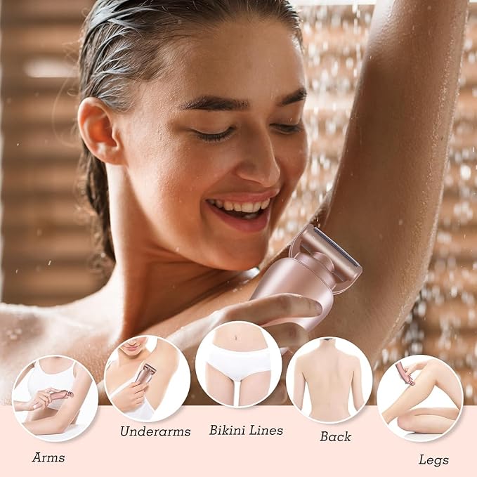 Electric Shaver for Women Bikini Trimmer Facial Hair Removal LED Display Womens Razors for Shaving IPX7 Waterproof Pubic Body Hair Trimmer