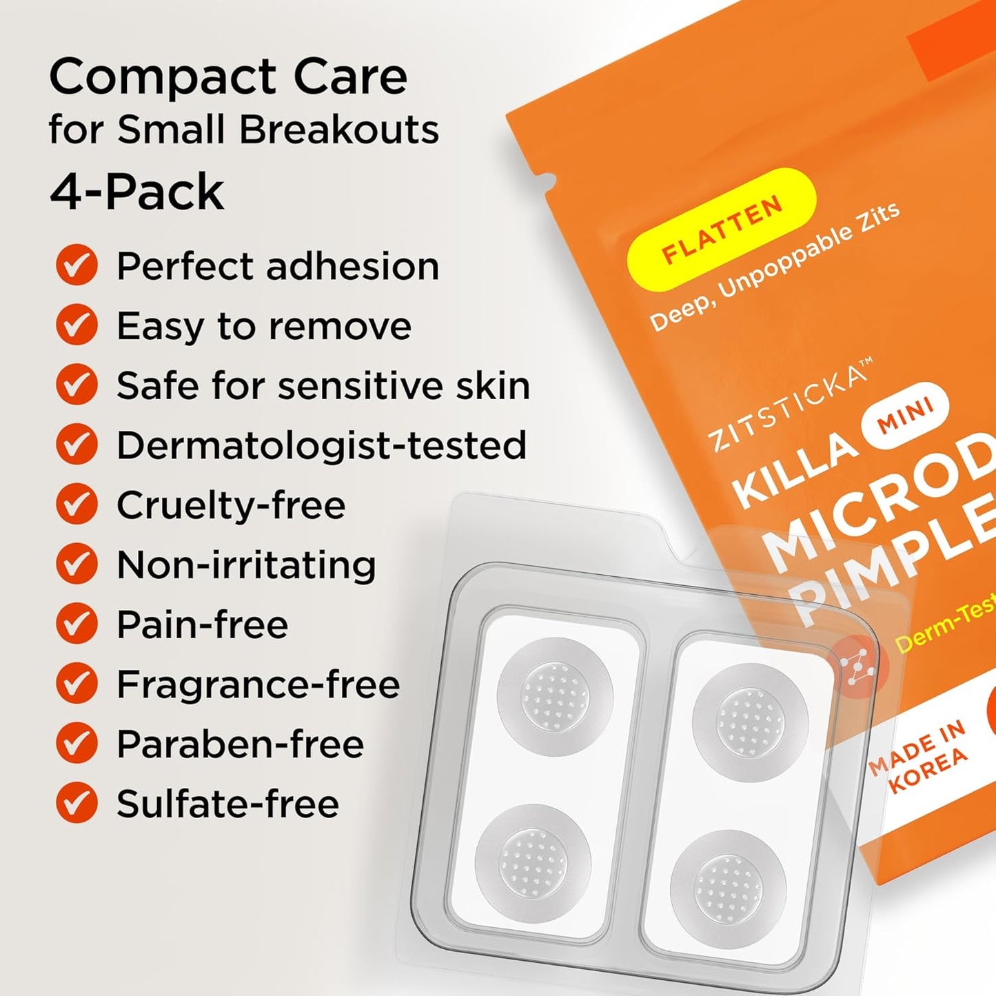 ZitSticka Killa Pimple Patches for Face - World's Most Potent Pimple Patch with Fast-Acting Microdarts - Starts Working within 6 Hours for Deep, Early-Stage Zits - Mini 16 Count