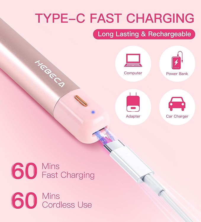 Nose Hair Trimmer for Women 3in1 Facial Hair Removal Trimmers with Storage Base - Waterproof, Portable USB Rechargeable with Travel Bag- Trims Nose, Ear, Eyebrow, Peach-Fuzz, Lips, Chin Face Hair