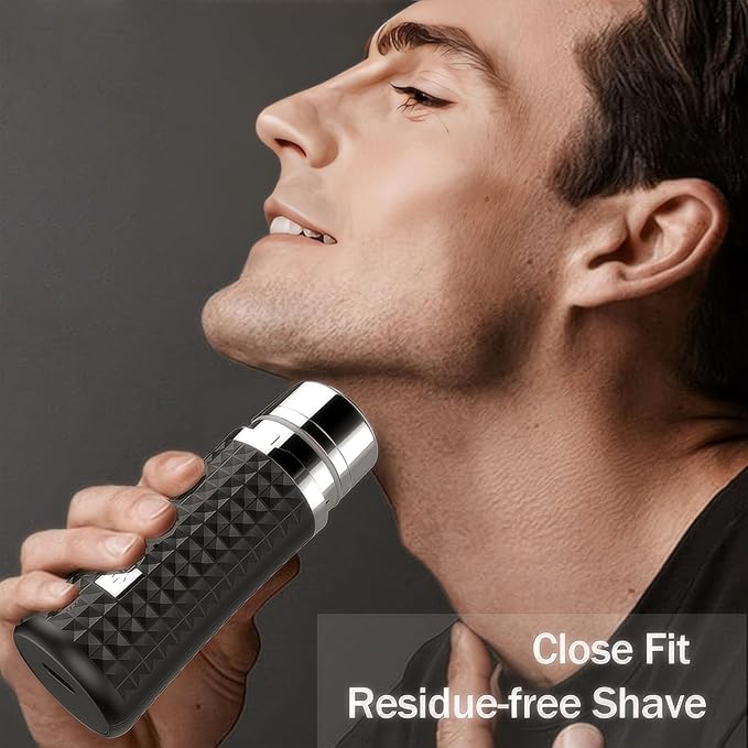 Mini Razors for Women, Upgraded Portable Powerful Electric Razors for Men, Facial Hair Remover for Women, Painless Face Shaver for Travel and Office Business Trips Black