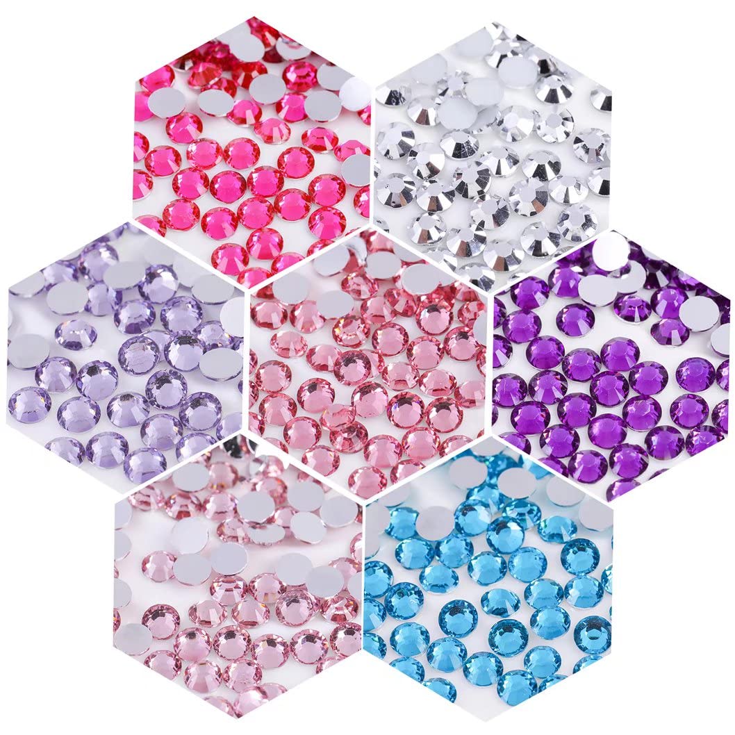 3000 Pieces SS12 3mm Flatback Rhinestones Clear Glass Round Gems Crystals for Nail Art DIY Crafts Clothes Shoes Bags （Red）