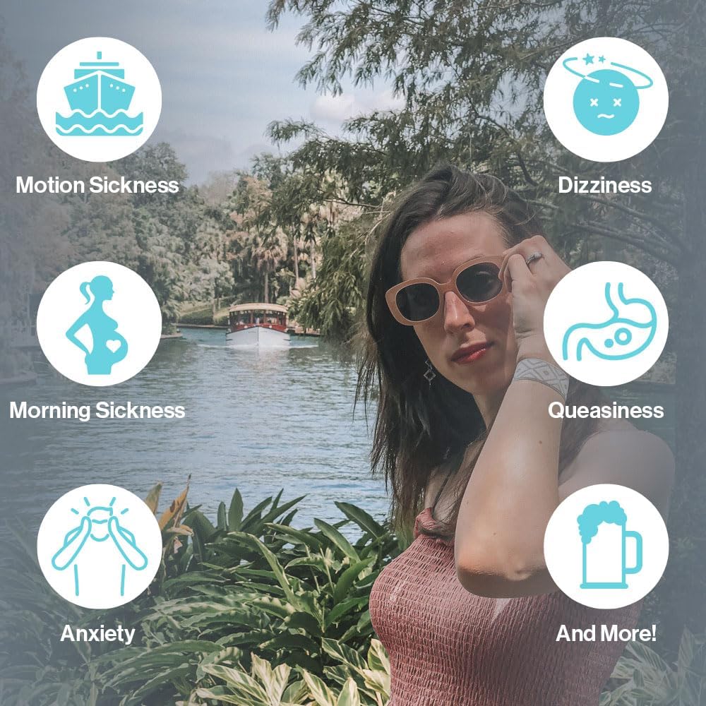 Blisslets Acupressure Relief Band - Cartagena Collection - Parentage (Smoke/Fog, Large - 6 3/4" - 7 1/2")