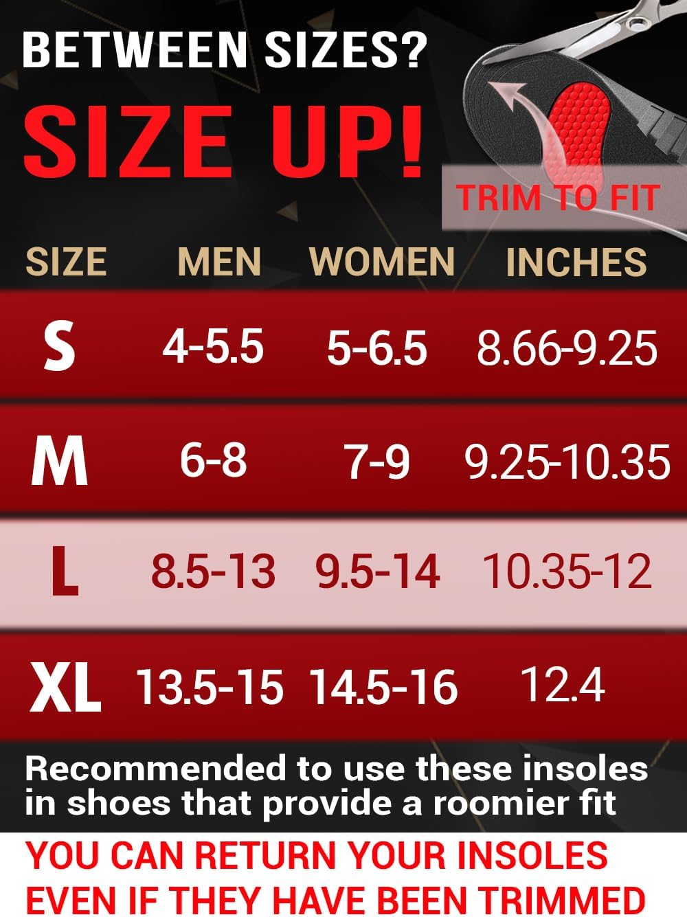 Work Pro Comfort Insoles - Shock Absorption - Low Arch - Cushioning Anti Fatigue Shoe Insert Men Women - Non-Slip - Soft Comfortable Work Boot Insoles - Foot Pain Relief (L, Black)