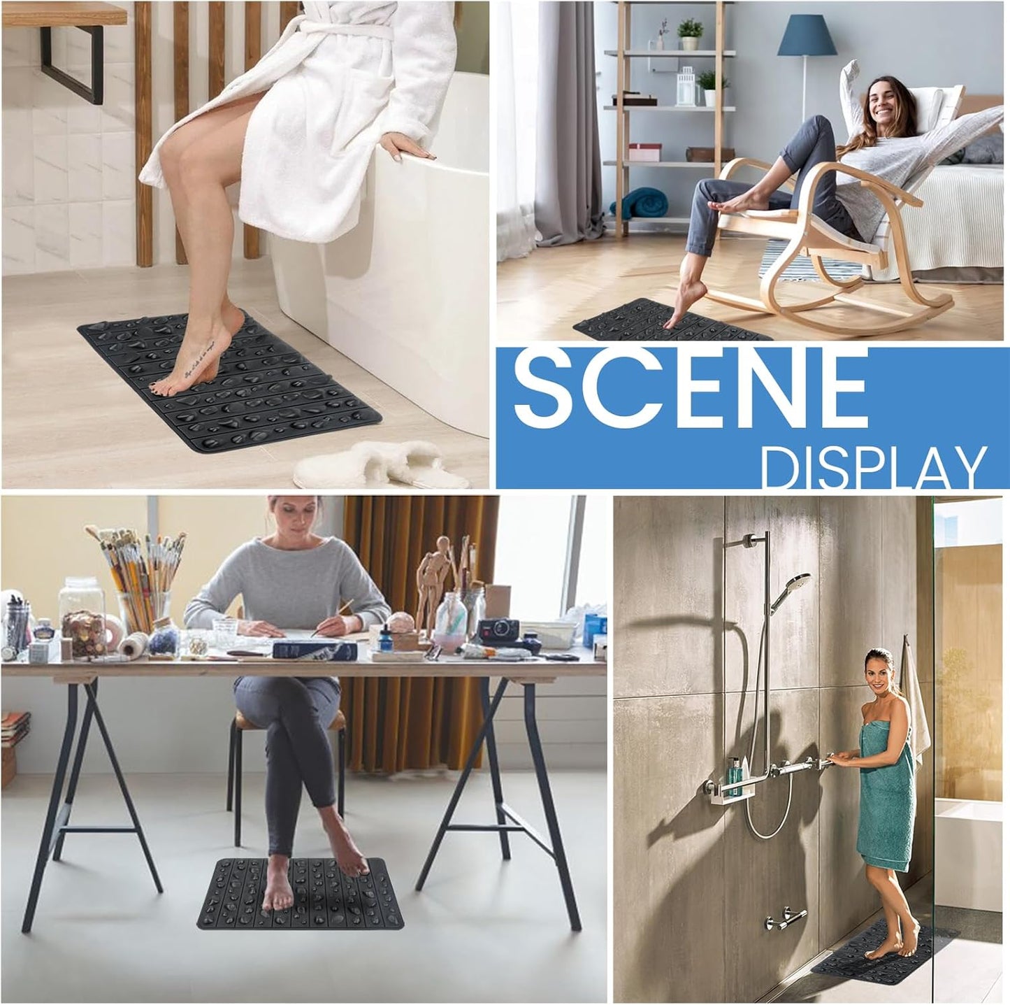 Smartrang High Elasticity Acupressure Mat, Foldable Particle Foot Massager, Pressure Point Pad for Relieve Foot Pain, Fasciitis