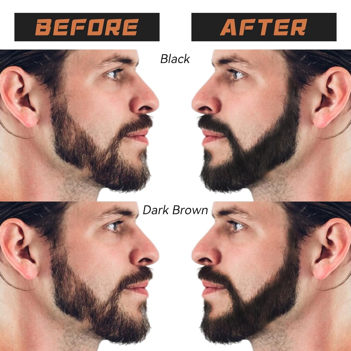 2pc Dual-Ended Beard Pencils: Spiral Brush & Wax for Precise Styling, Shaping - Natural Look for Beard, Mustache & Brows