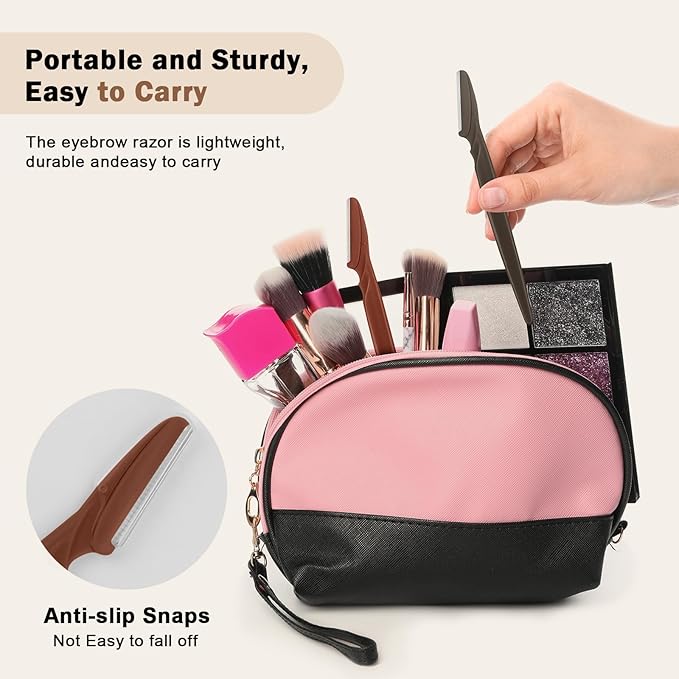 D Dermaplane Razor for Women Face - 12PCS Eyebrow Razor With Precision Cover - Dermaplaning Tool for Face Shaver - Facial Hair Removal - Neutral