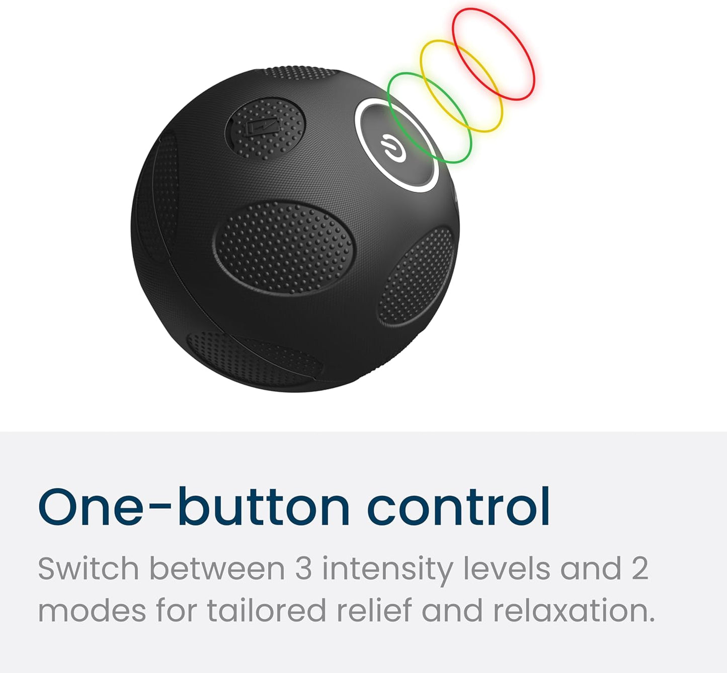 Nobol - MyoSphere Vibration Massage Ball for Deep Tissue Stimulation, Muscle Tension Relief and Stress Reduction | Your Portable Deep Tissue Therapist | Space Black | 1.5lb