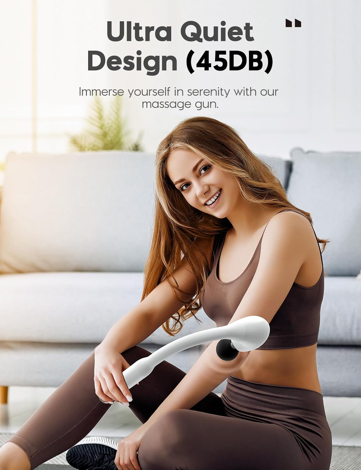 FVZ Massage Gun with Upgraded Extension Handle, 16MM Massage Gun Deep Tissue, Back Massager, Muscles/Neck/Shoulders/Waist/Legs Massager Portable for Pain Relief（White