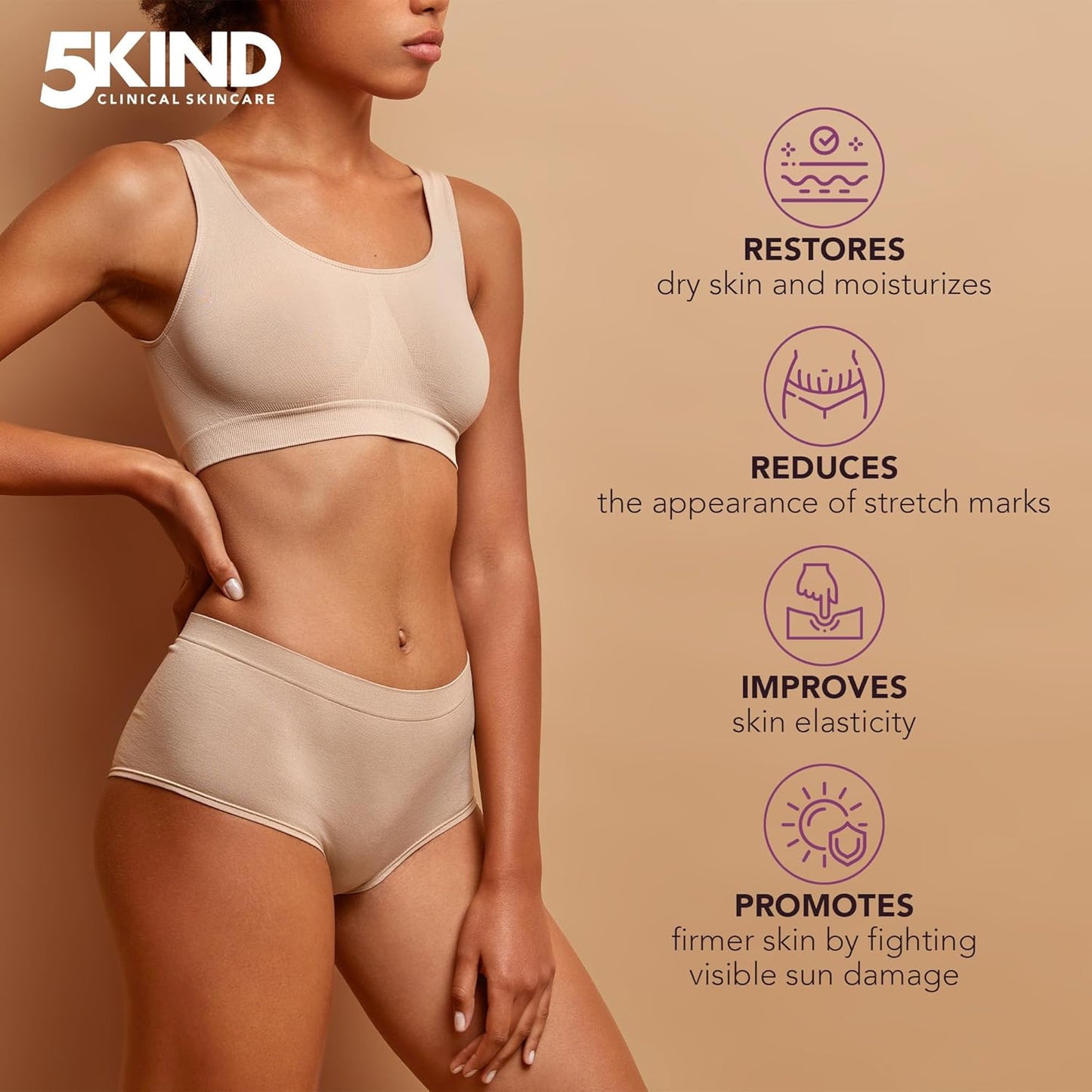 Collagen Cream 6.76 Fl Oz- Natural Collagen Body Lotion for Firmer & Conditioned Skin - Crepe Skin Firming Cream - Collagen Lotion for Women & Men - Crepey skin repair treatment by 5kind