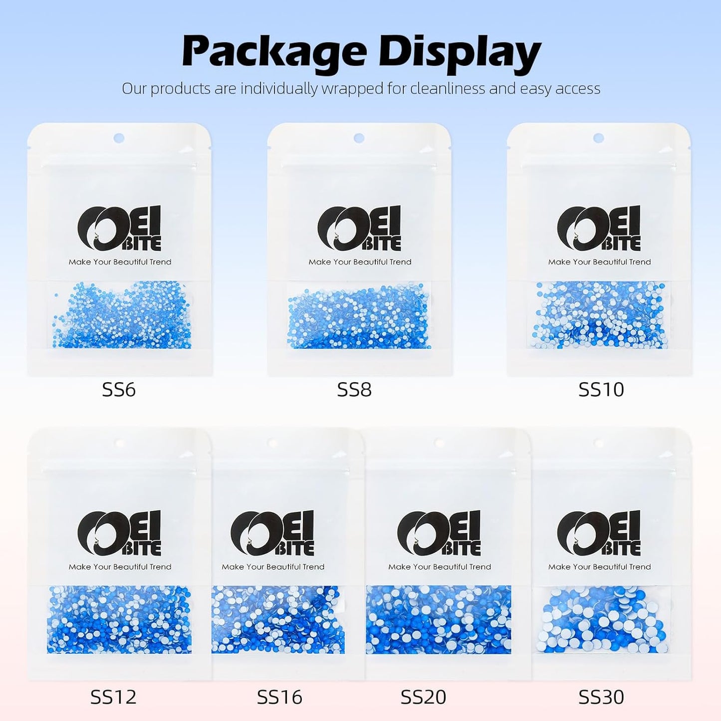 Neon Blue Flatback Rhinestones, Glass Rhinestones for Nail Art and Craft, Glue Fix, Loose Crystal Gemstones(Neon Blue, SS20, 1440pcs, 4.6-4.8mm)