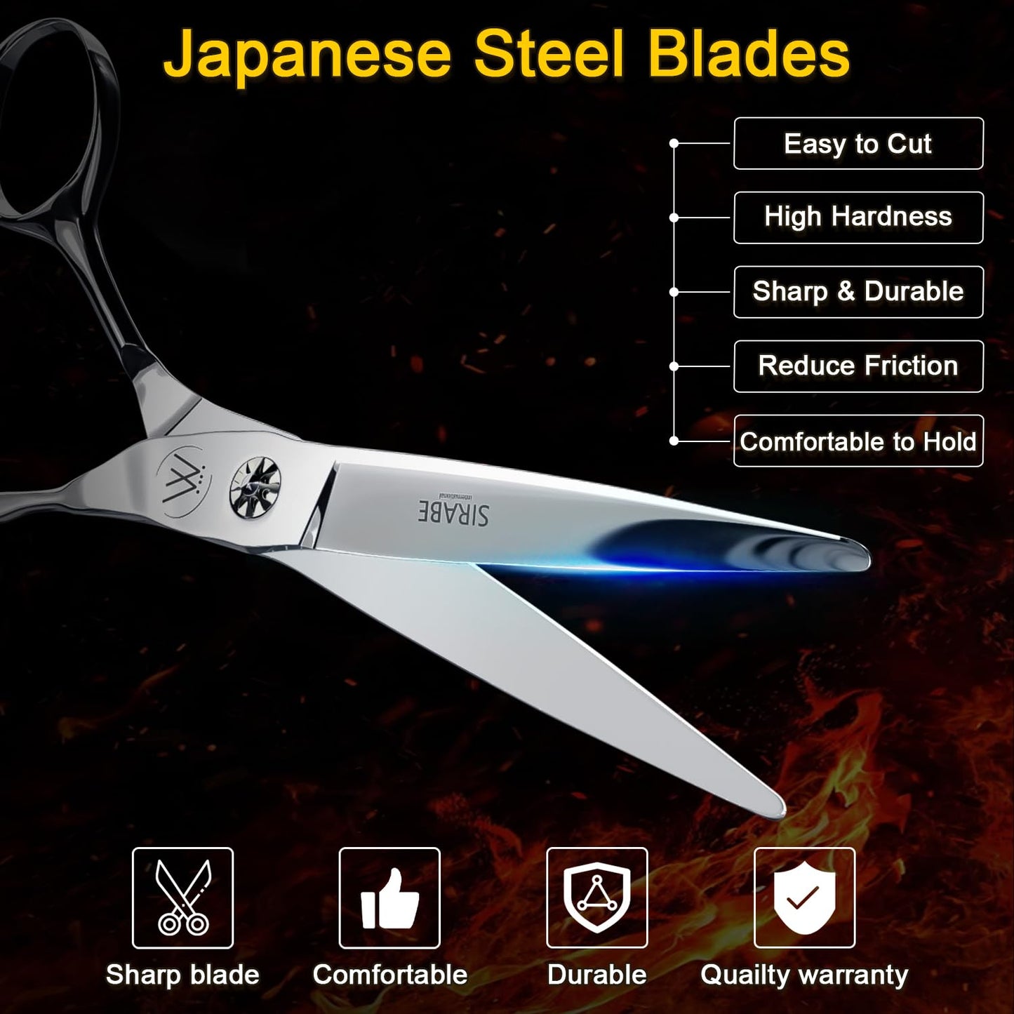 Sirabe HIGH-END Professional Barber Scissors, Ultra Sharp Blades, Hair Cutting Scissors Shears Haircut Scissors for Salon Hairdressing and Home Use