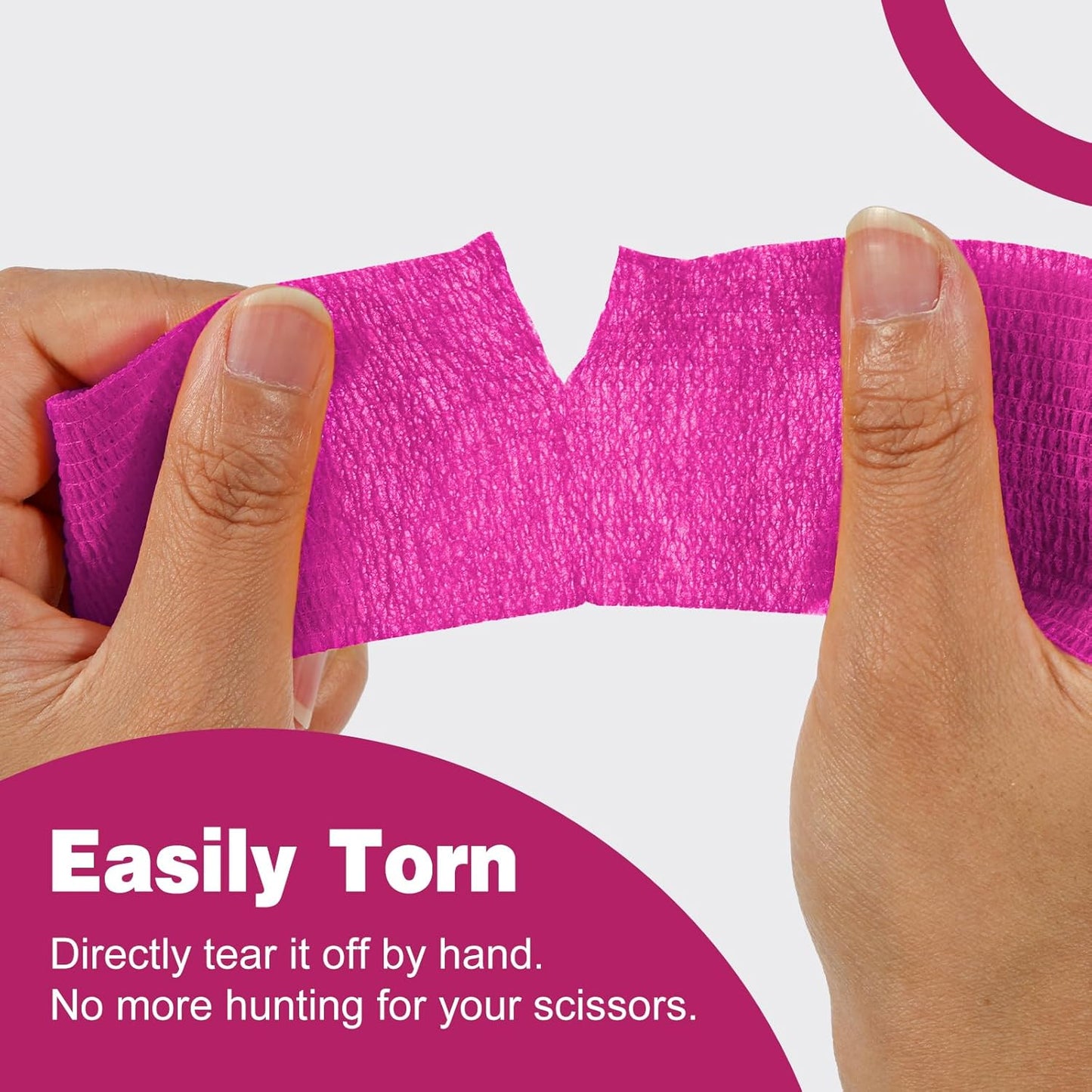 AZEN 16 Pack Self Adhesive Bandage Wrap Pink, 2" X 5 Yards Elastic Cohesive Bandage Wrap, Athletic Tape, Vet Wrap, Ankle Tape, Tattoo Grip Tape Wrap (Pink)