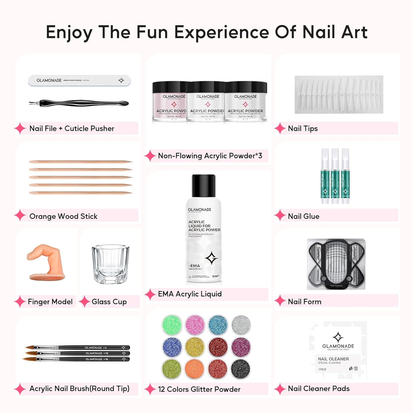 Nail Kit Acrylic Set: Professional Nail Kit with everything for Beginners Acrylic Powder Kit Nail Art Tool Women Salon