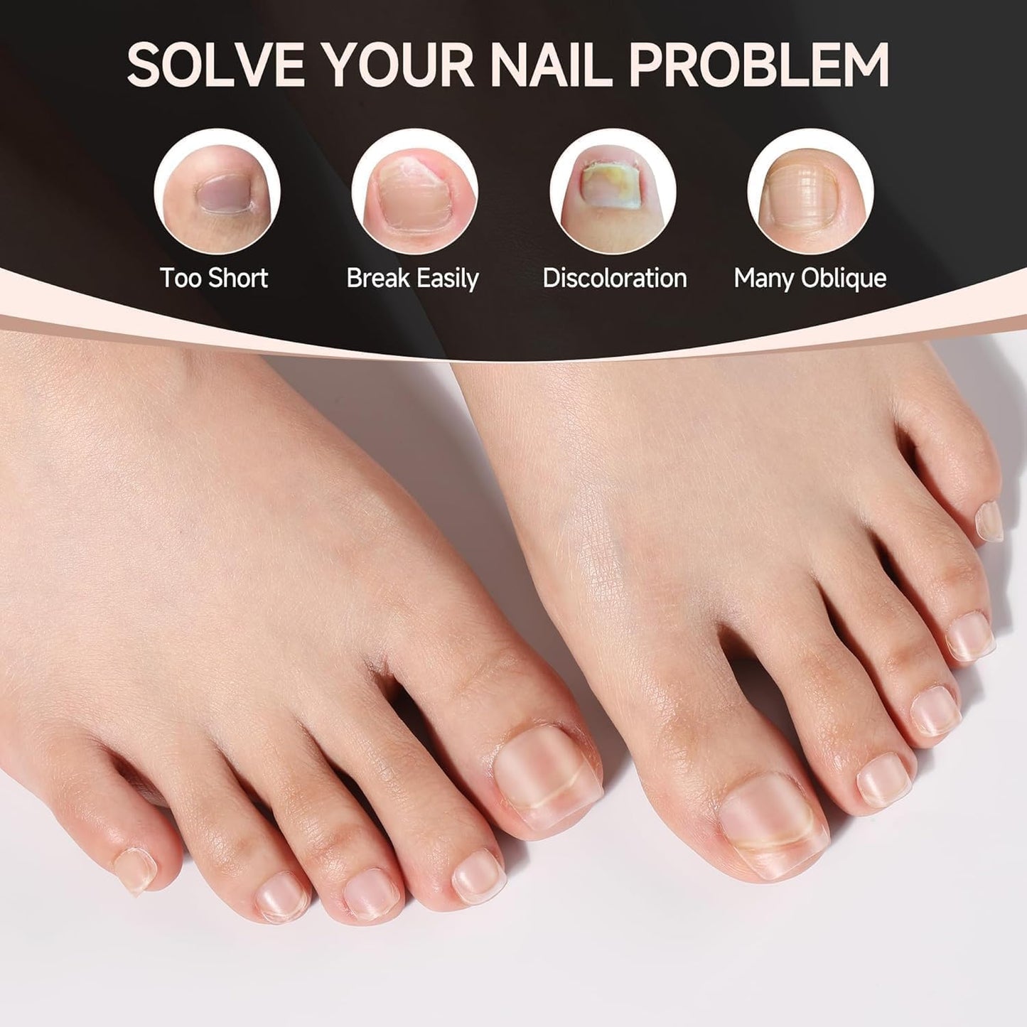 UNA GELLA Toe Nail Tips 504Pcs - Full Cover Matte Squavol Toe Nails Soft Gel Pre-file Gel Toe Nail Tips For Toe Nail Extensions Home DIY Nail Salon Soak Off 15 Sizes