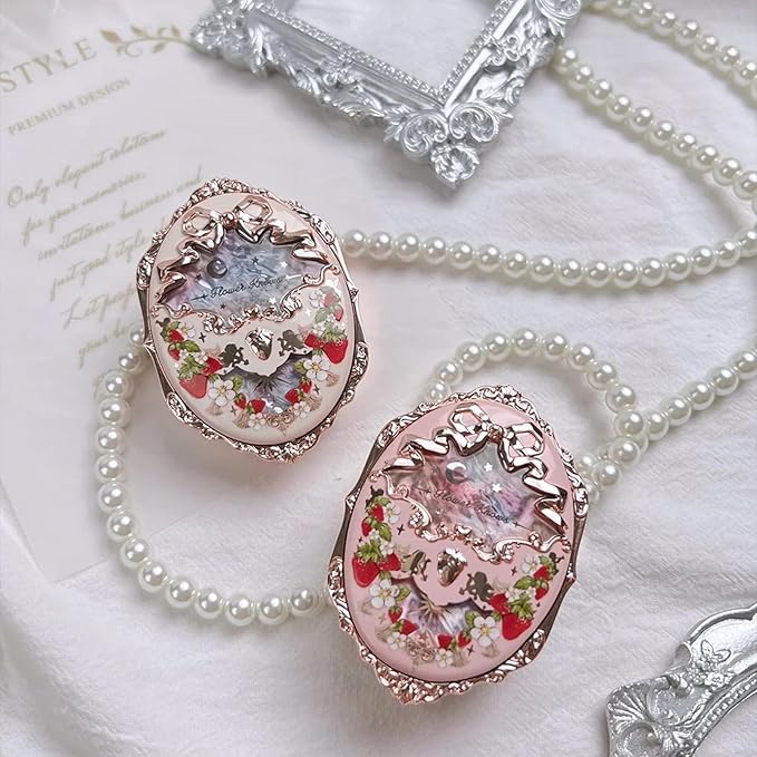 Flower Knows Strawberry Rococo Embossed Blush;Pink Matte Finish;Buildable & Blendable Powder Blush for cheeks,Natural Flush for All Skin Tones(03 Classic Ballet, 5g)